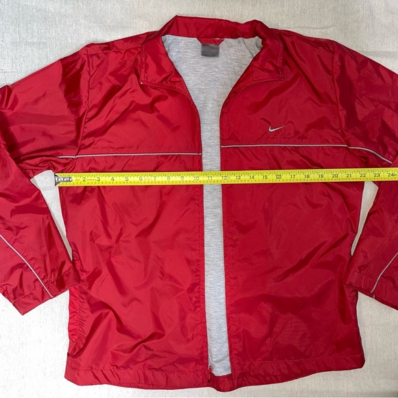 Vintage Nike Full Zip Windbreaker Jacket Womens Small 4-6 Swoosh Logo Red - Picture 10 of 10